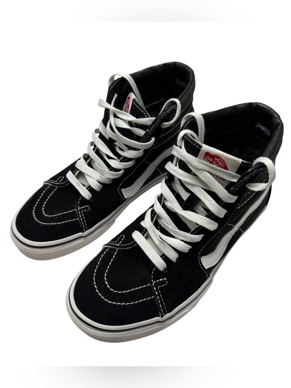 Vans Sk8-Hi Shoes Youth Size 5 Black & White Canvas High Top Kids Skate Sneakers